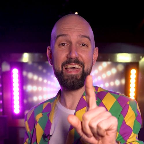 Professional virtual quizmaster presenting the show