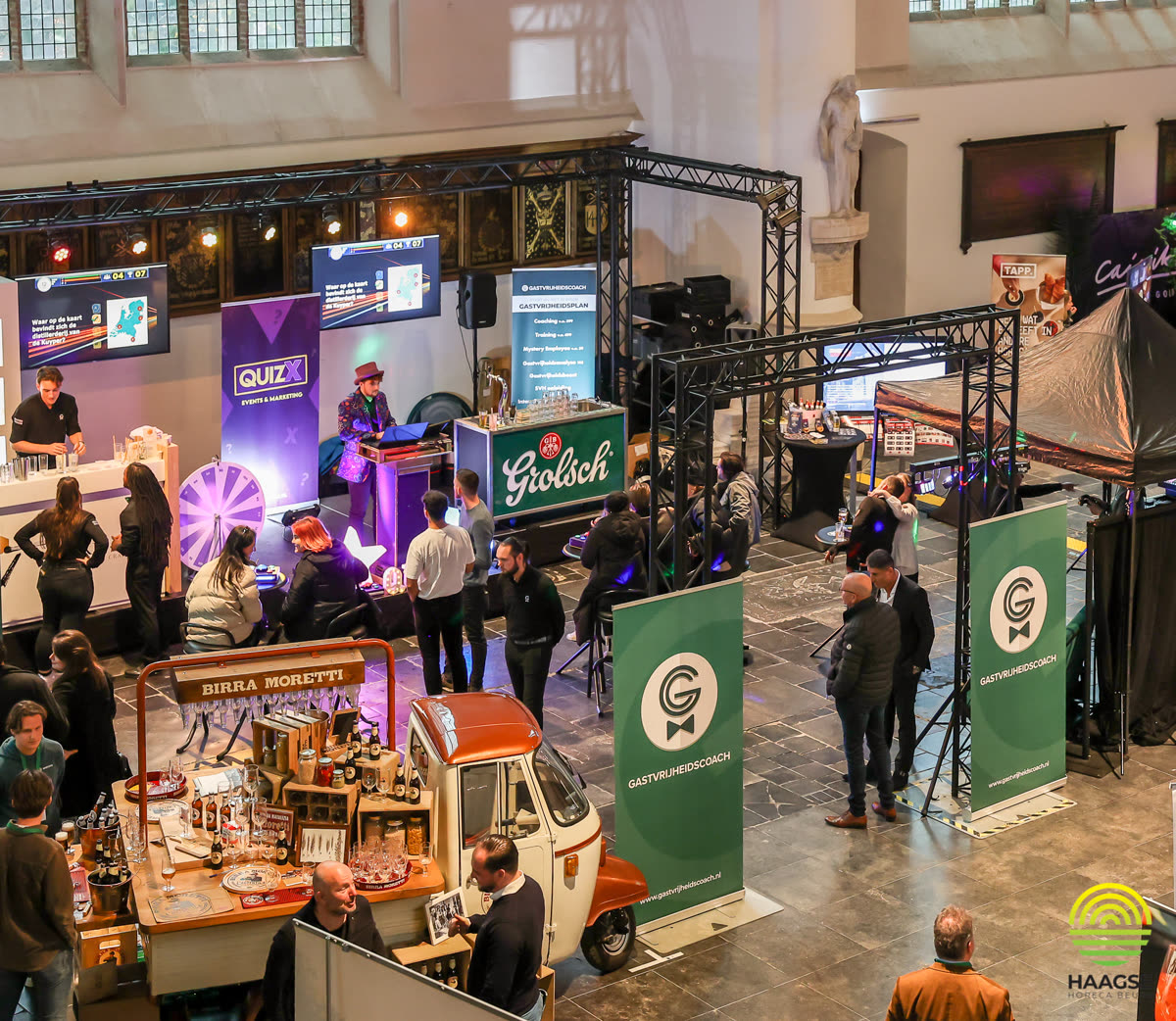 Overzicht van een QuizX bedrijfsquiz-event